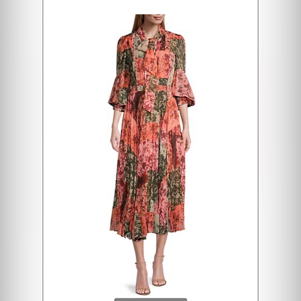 Rachel Parcell Printed Chiffon Midi-Dress